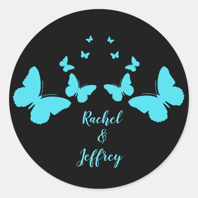 Sticker design pour papillons turquoise (Devant)
