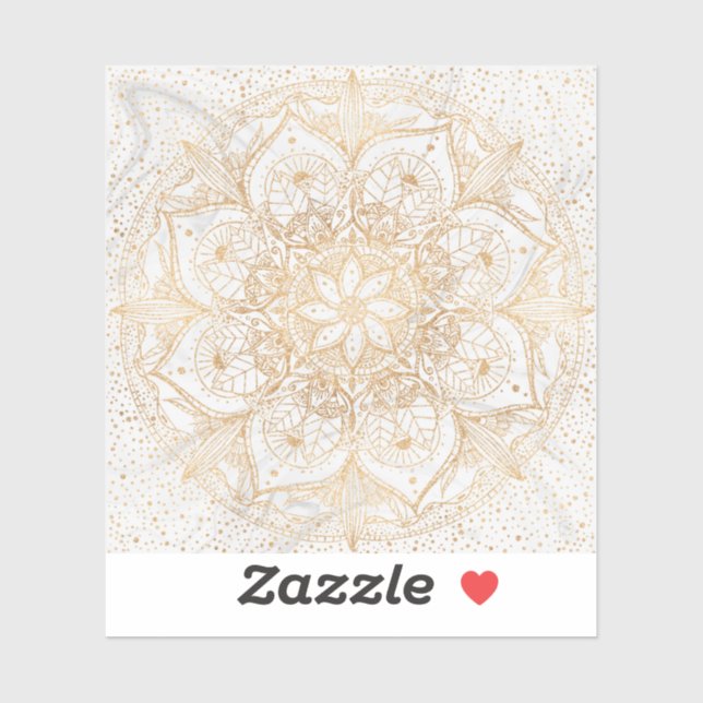 Sticker Design tendance or floral Mandala Marble (Feuille)