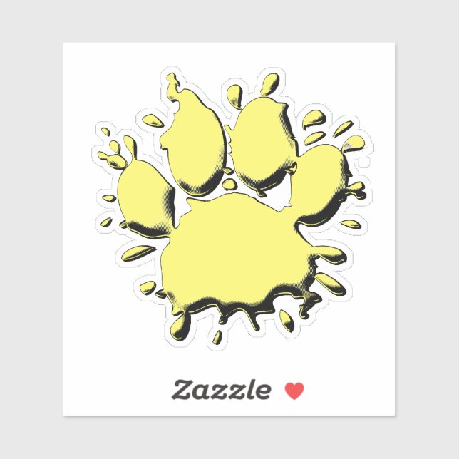 Sticker Dessin à paille de chien d'or (Feuille)