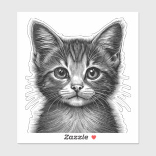 Sticker Dessin adorable de Young Cat