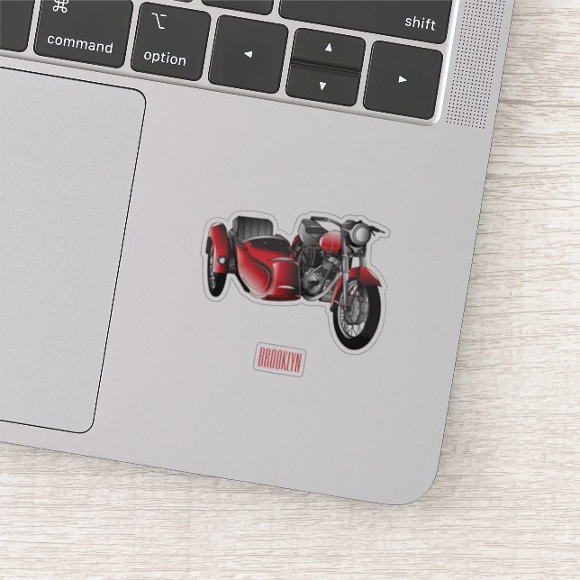 Sticker dessin animé de la moto Sidecar (Détail)