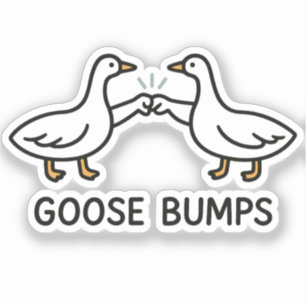 Sticker Dessin animé de l'oie drôle Fist Bump Oies Anima
