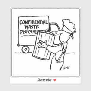 Sticker Dessin animé d'élimination de déchets confidentiel