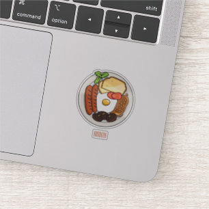 Sticker dessin animé du petit-déjeuner anglais