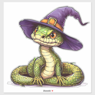 Sticker Dessin Carré de Reptile de Bande Dessinée de Bébé