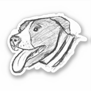 Sticker dessin de bulle simple amoureux de les chiens noir