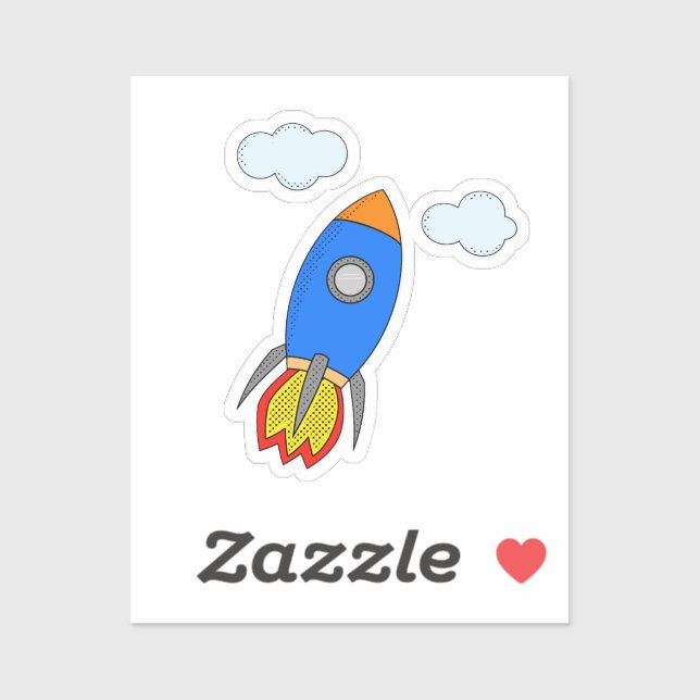 Sticker Dessin De Cartographie En Ciel Bleu (Feuille)