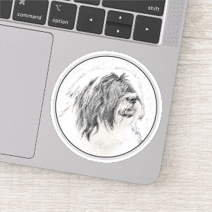 Sticker Dessin de Colley barbu - Art original de chien mig