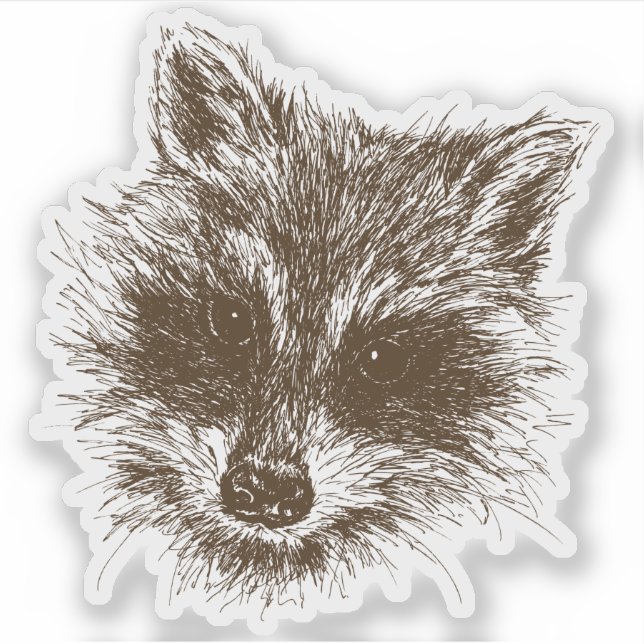 Sticker Dessin de créations en bois de Raccoon (Devant)