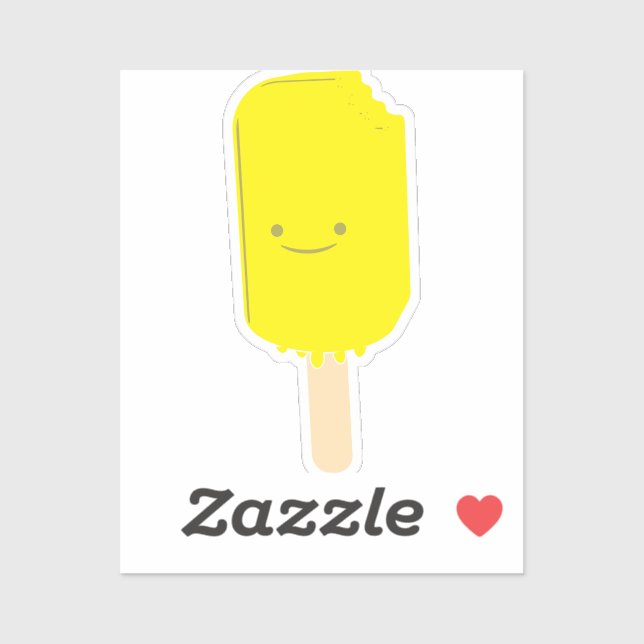 Sticker Dessin de dessin de Popsicle de citron (Feuille)