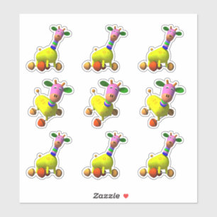 Sticker Dessin de Giraffe de Jouet coloré