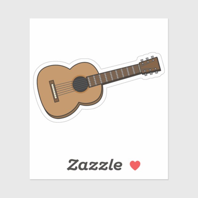 Sticker Dessin de guitare (Feuille)
