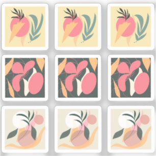 Sticker Dessin de plantes abstraites encadré
