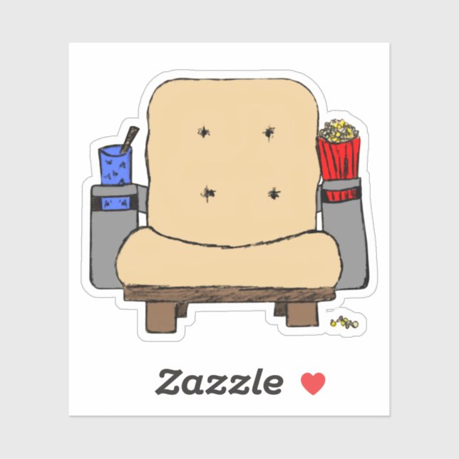 Sticker Dessin de siège du cinéma (Feuille)
