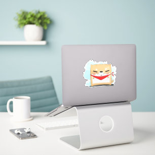 Sticker dessin du carré shiba inu