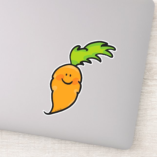 Sticker dessin humoristique de carotte végétale (Détail)