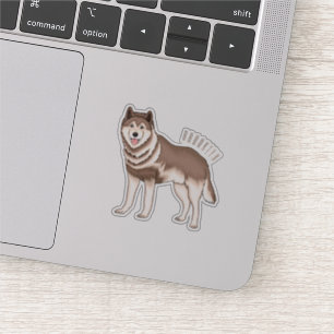 Sticker dessin humoristique sibérien husky
