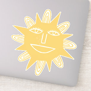 Sticker Dessin moderne Artsy Sun tendance