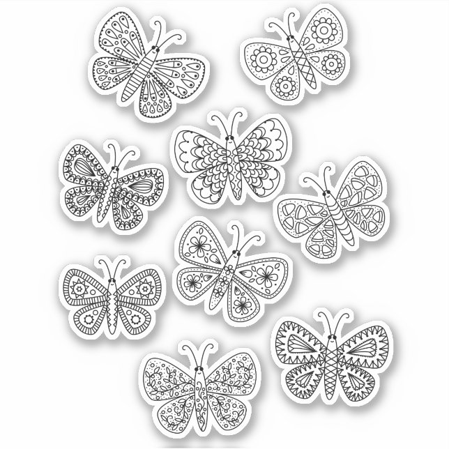 Sticker Dessin papillon (Devant)