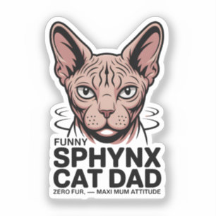 Sticker Dessin vectoriel drôle de papa de chat Sphynx