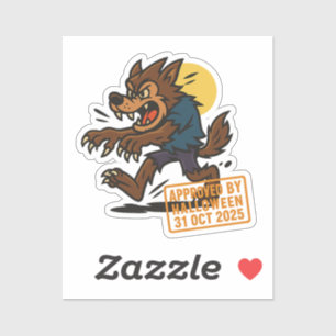 Sticker Dessin Werewolf - Approuvé par Halloween