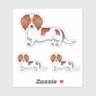 Sticker Dessins de chien de bande dessinée Teckel à poil l
