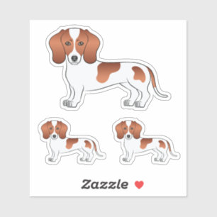 Sticker Dessins de Dachshund Dessin de chien cartonné roug