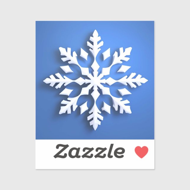 Sticker Detailed White Snowflake Design (Feuille)