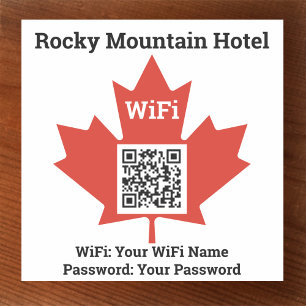 Sticker Détails du Wifi de l'Hôtel Canadien Plus Code QR