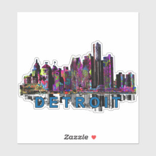 Sticker Detroit, Michigan en graffiti