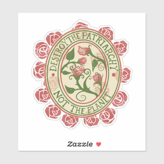 Sticker Détruisez le patriarcat et non la planète (Feuille)