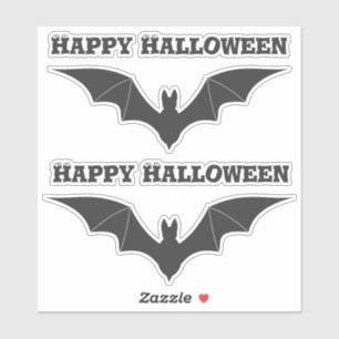 Sticker Deux chauves-souris volantes Solide noir Halloween