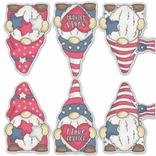 Sticker Deux ensembles de drapeaux américains patriotiques