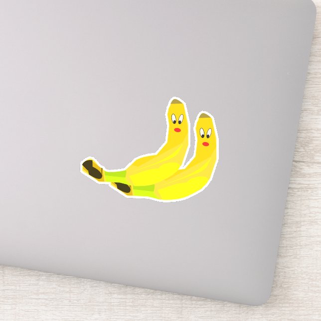 Sticker Deux mignons personnages de banane (Détail)