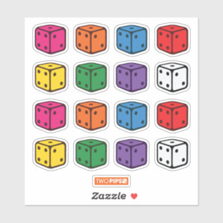 Sticker Deux Pips - Morceaux multicolores