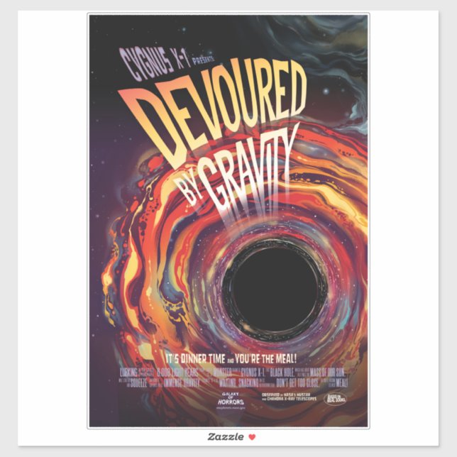 Sticker Dévasté Par Gravité Halloween Trou Horreur Noir (Feuille)