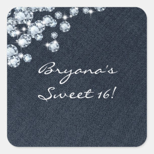 Sticker d'événement de fête d'anniversaire Denim &