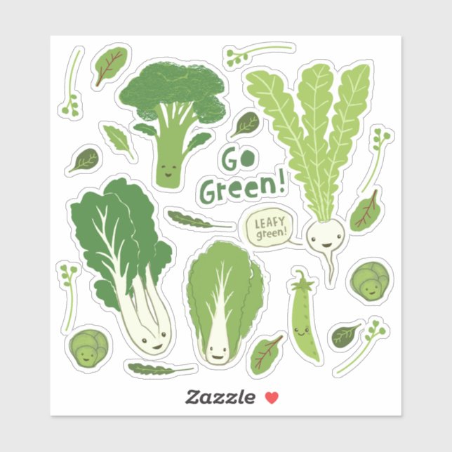 Sticker DEVENEZ ÉCOLO ! Légumes du jardin Légume vert feui (Feuille)