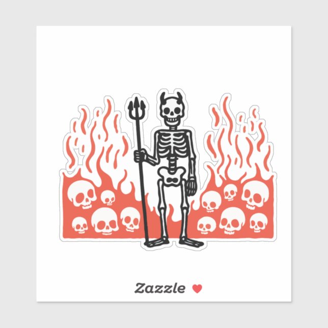 Sticker Devil Skeleton (Feuille)