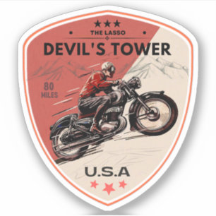 Sticker Devil's Tower Road - le lasso Motorcycle road tri
