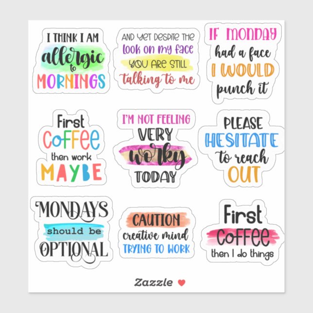 Sticker Devis de travail amusant (Feuille)