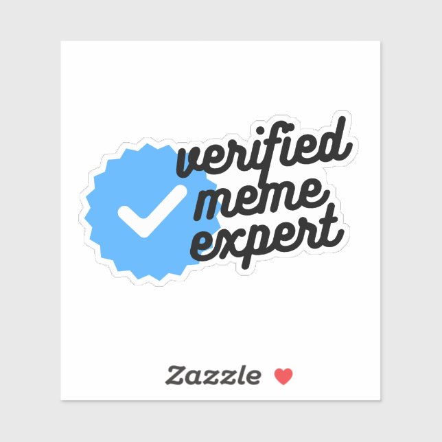 Sticker Devis expert de mème vérifié avec logo bleu (Feuille)