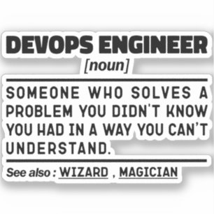 Sticker Devops Ingénieur Définition Graduation Drôle Dire