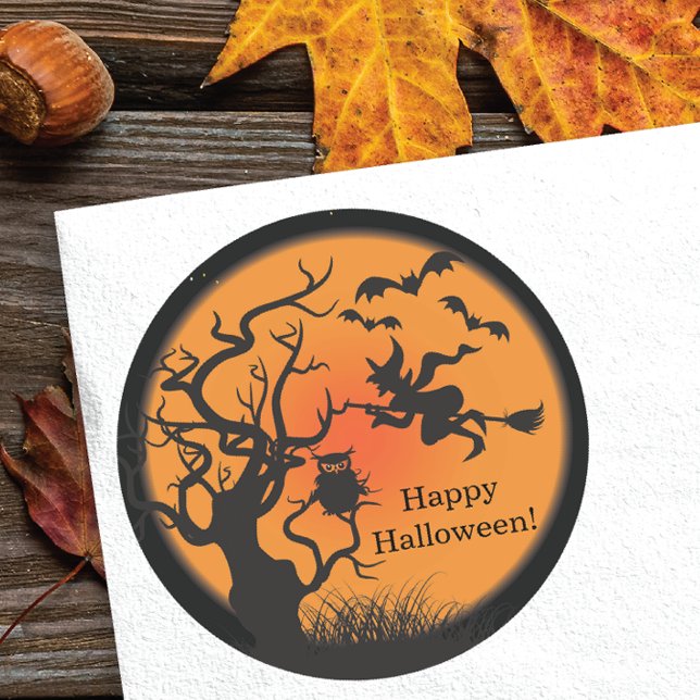 Sticker d'Halloween avec Sorcière Volante (Créateur téléchargé)