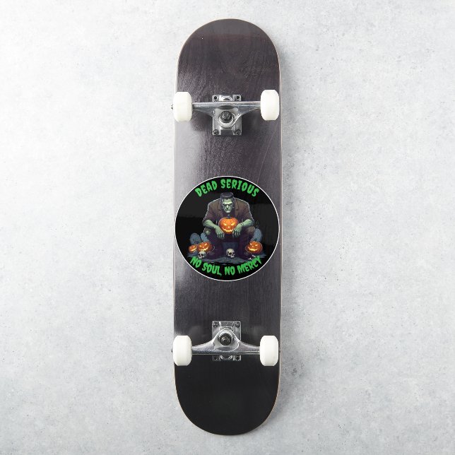 🖤 Sticker d'Halloween Frankenstein noir 💀 🎃 (Skateboard)