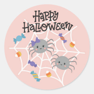 Sticker d'Halloween mignon araignées et bonbons