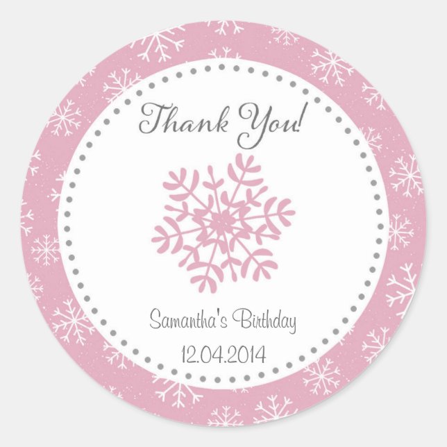 Sticker d'hiver pour l'anniversaire de neige (Devant)