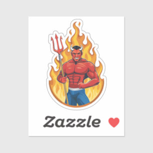 Sticker Diable avec trident