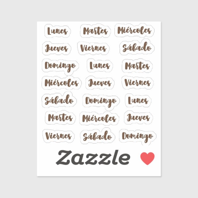 Sticker Dias de la semana minuscule latte (Feuille)