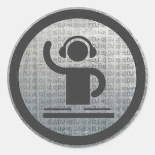 sticker d'icône dj métallique